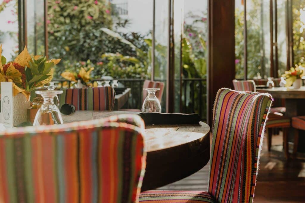 A dinner table at laguna restaurant