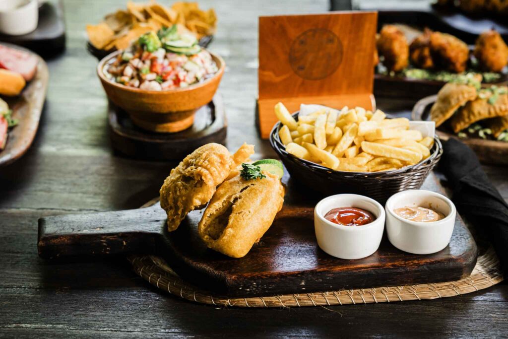 Fish and chips from Laguna Restaurant in Placencia